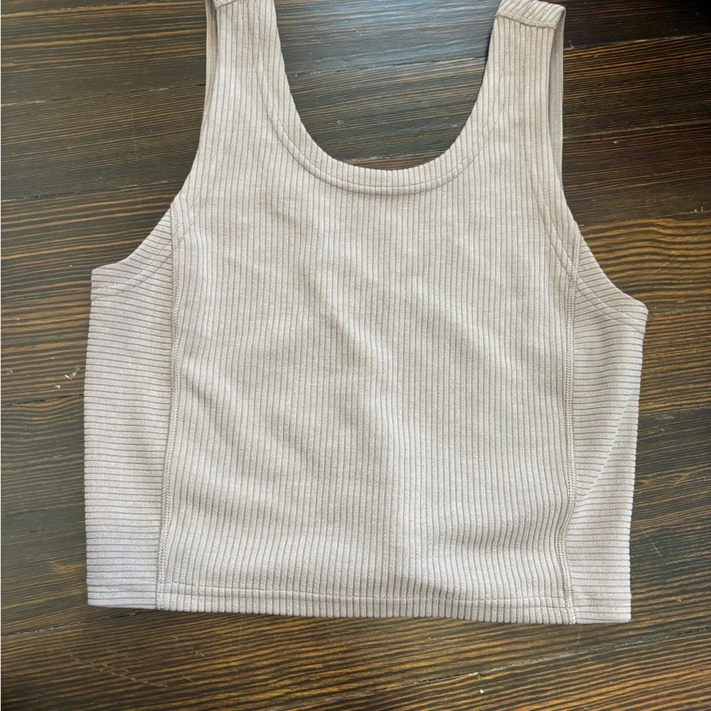 lululemon athletica taupetastic ribbed Softstreme Tank Top size 4